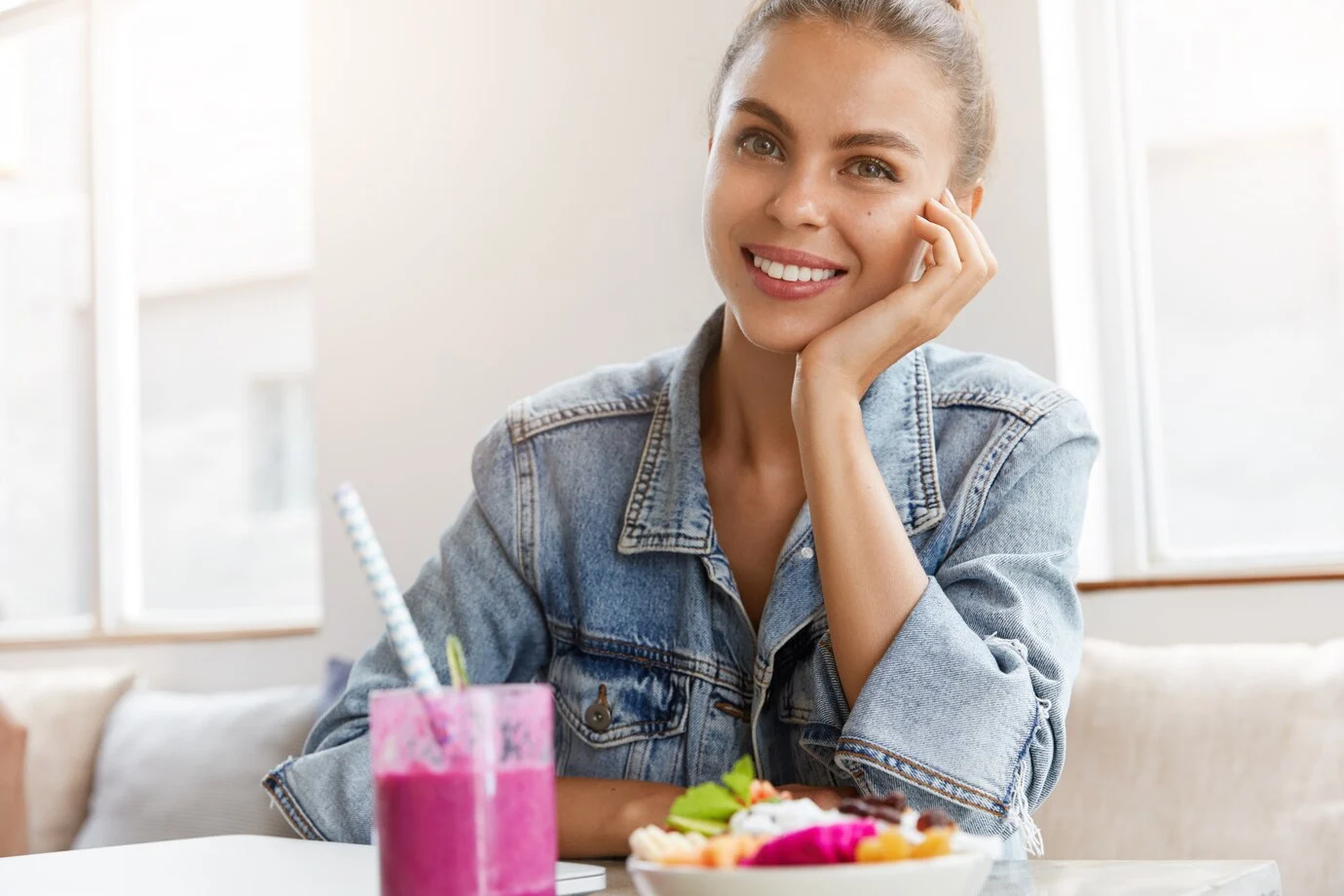 woman-stylish-denim-jacket-coffee-shop